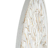 Tree of Life Medallion Boho Wall Art, White with Gold Accents - 15.5"